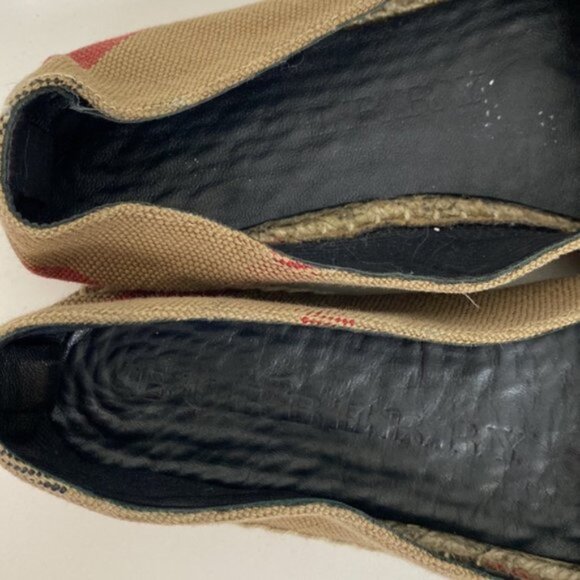 Authentic Burberry Brit Hodgeson Espadrilles Flats Canvas Beige Check 37… - Picture 6 of 11